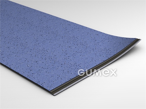 Podlahovina GRABO STOP 20JSK, tloušťka 2mm, šíře 2000mm, desén hrubý povrch, PVC, samozhášivá (EN 45545-2), modrá